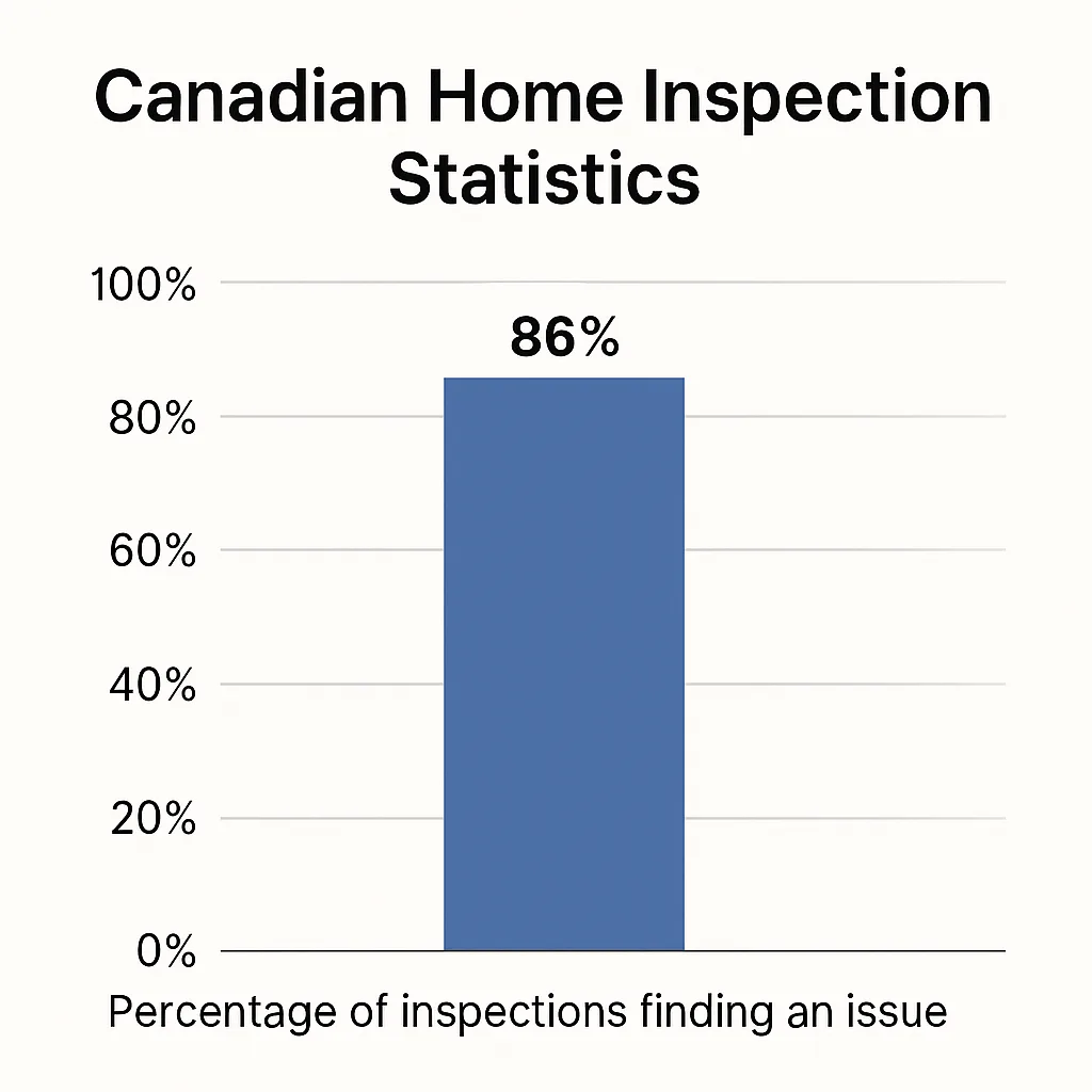 Bar graph showing that 86% of Canadian home inspections find an issue.